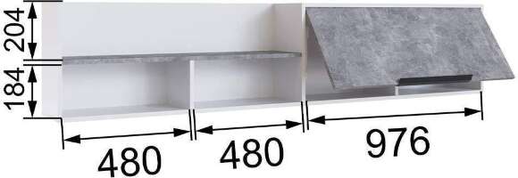 Покла навесная МПН-2, Ателье светлое, Белый глянец Покла навесная МПН-2, Ателье светлое, Белый глянец