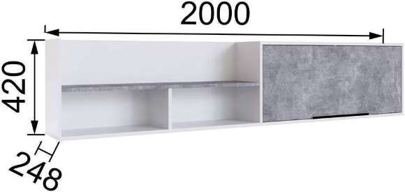 Покла навесная МПН-2, Ателье светлое, Белый глянец Покла навесная МПН-2, Ателье светлое, Белый глянец