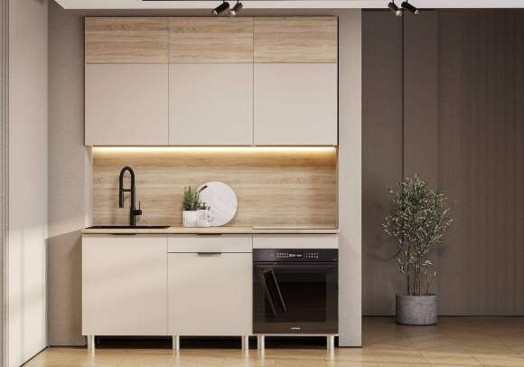 Кухонный гарнитур "Сити Стайл" (1,8м) Меланж/Дуб Сонома