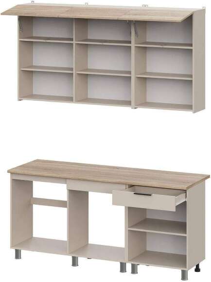 Кухонный гарнитур "Сити Стайл" (1,8м) Меланж/Дуб Сонома