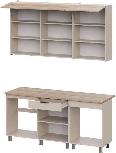 Кухонный гарнитур "Сити Стайл" (1,8м) Меланж/Дуб Сонома