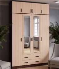 Шкаф для одежды и белья с антресолью Лагуна 160 см, венге/дуб молочный