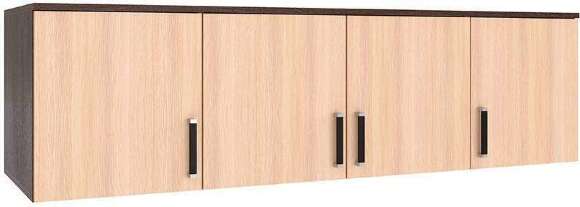 Шкаф для одежды и белья с антресолью Лагуна 160 см, венге/дуб молочный