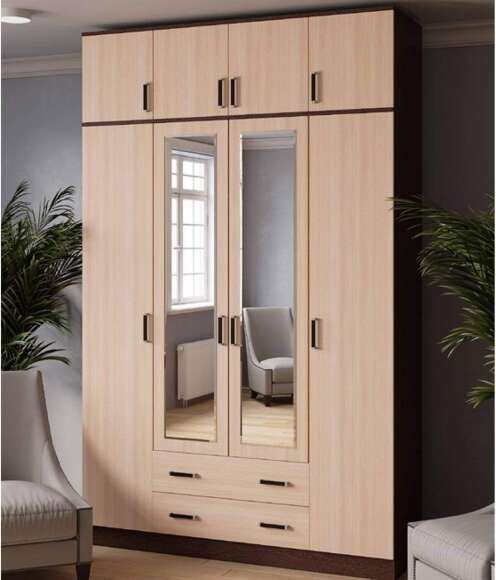 Шкаф для одежды и белья с антресолью Лагуна 160 см, венге/дуб молочный