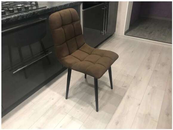 Стул Х / черный /велюр шоколад