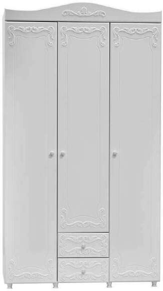 Шкаф 3-х дверный с ящиками Италия ИТ-56 белое дерево Шкаф 3-х дверный с ящиками Италия ИТ-56 белое дерево