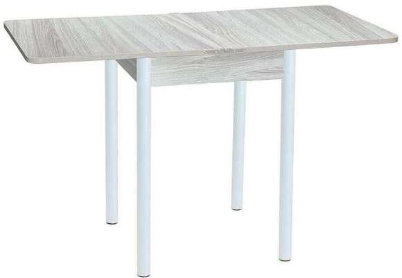 Эко 60х60 стол обеденный раскладной / Ясень светлый/белый