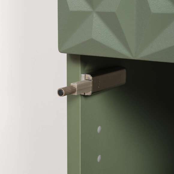 Марион шкаф-витрина 16.397.01 Дымчатый зеленый / Олива шагрень Марион шкаф-витрина 16.397.01 Дымчатый зеленый / Олива шагрень