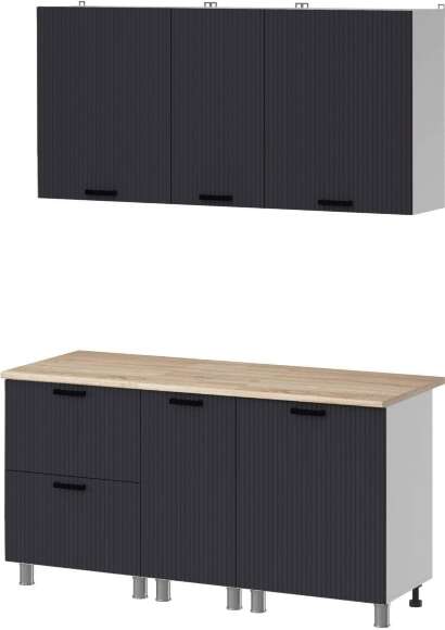 Кухня Аленушка 1,6м в.4 Лотос Сталь,скоба антрацит,сонома Кухня Аленушка 1,6м в.4 Лотос Сталь,скоба антрацит,сонома