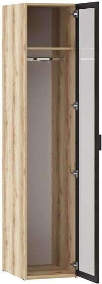 200.02 шкаф для белья (витрина) Арден Дуб Делано / черный