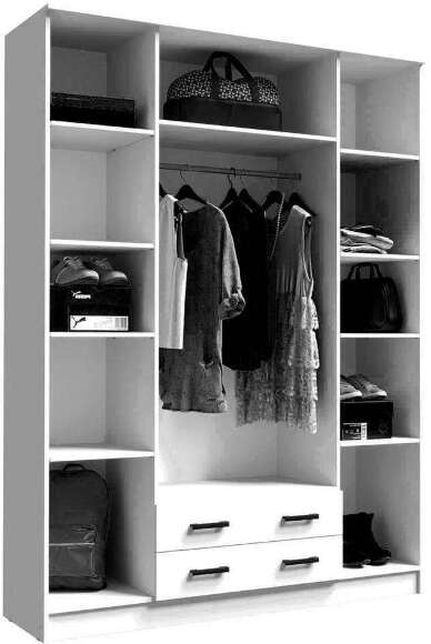 Шкаф четырехдверный КВАДРО (Эра) Белый