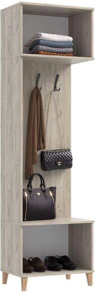 Ирис Прихожая Шкаф с вешалками (Кашемир, Дуб Крафт серый)