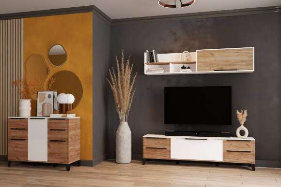 Покла навесная МПН-2, Дуб крафт табачный, Белый глянец Покла навесная МПН-2, Дуб крафт табачный, Белый глянец