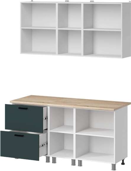 МК Аленушка 1,6м в.4 Лаванда Изумруд,скоба черный,сонома