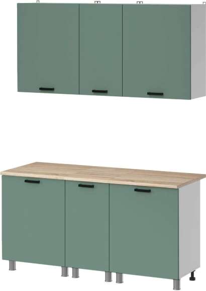 МК Аленушка 1,6м в.3 Орешник Матовая Мята,скоба черный,сонома