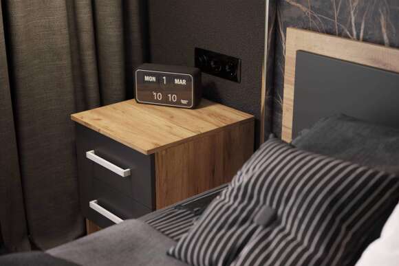 Спальный гарнитур Мартина графит / дуб крафт