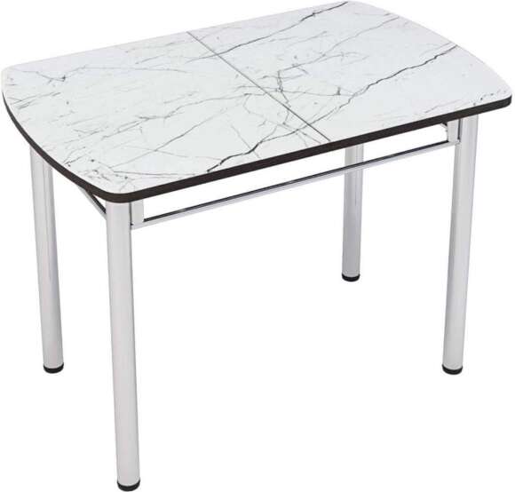 Стол раздвижной с фотопечатью мрамор белый тонкий