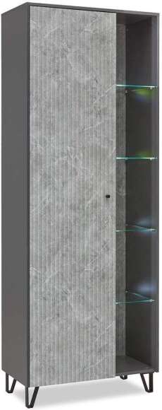 Шкаф Оливия графит / мрамор глянец
