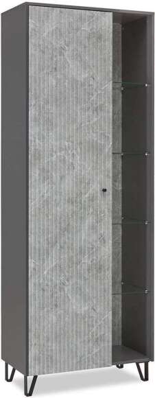 Шкаф Оливия графит / мрамор глянец