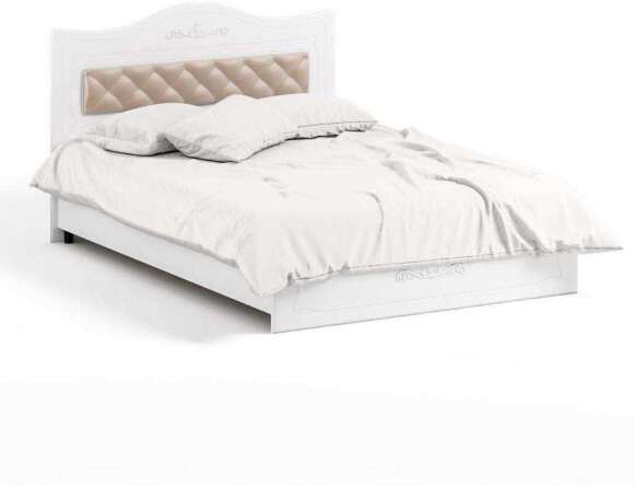 Кровать 1400 с мягким элементом Италия ИТ-8 + ИТ-8А белое дерево