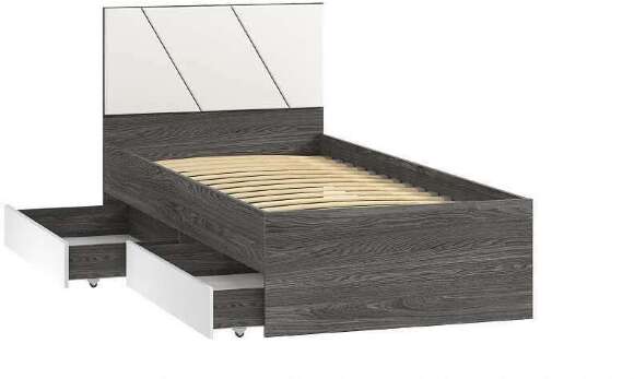 НМ 041.53 кровать Summit / ясень анкор тёмный / белый