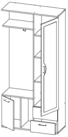 Прихожая Кармен-1 венге/вудлайн