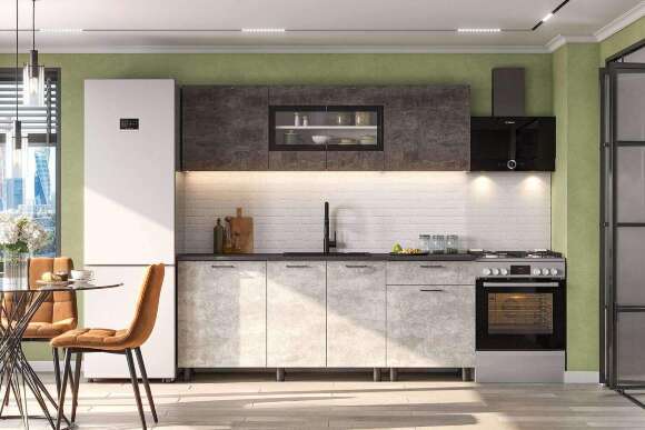 Готовая кухня 2.0 м КГ 9, цемент Готовая кухня 2.0 м КГ 9, цемент