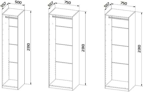 Гардеробная Квадро комплект 2.2 (2000) Дуб Вотан, Белый
