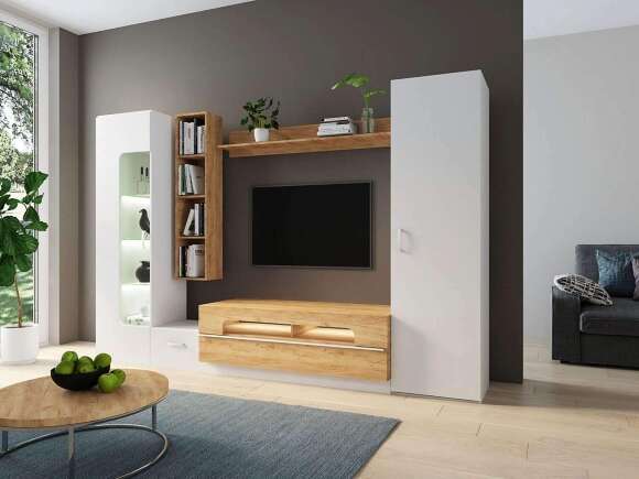 Loft - 20 стенка ТВА Белый / Дуб Вотан Loft - 20 стенка ТВА Белый / Дуб Вотан