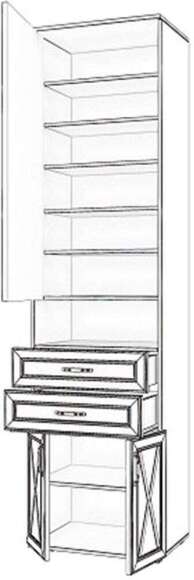 Бэль Шкаф для прихожей + Карнизы 603/422 Слоновая кость Бэль Шкаф для прихожей + Карнизы 603/422 Слоновая кость