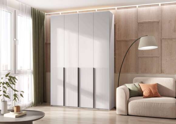 Марвэл Шкаф 4-х ств. (1600) (Браш Вайт, Белый) Марвэл Шкаф 4-х ств. (1600) (Браш Вайт, Белый)