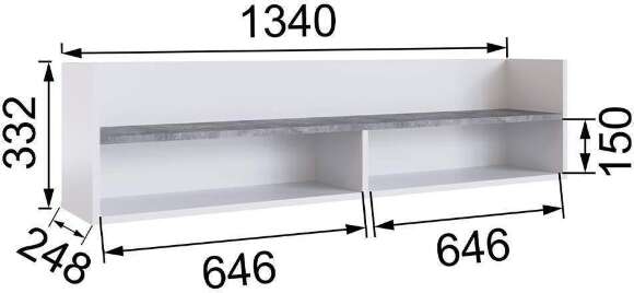 Покла навесная МПН-3, Ателье светлое, Белый глянец Покла навесная МПН-3, Ателье светлое, Белый глянец