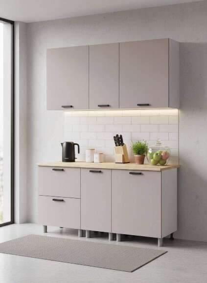 МК Аленушка 1,6м в.4 Лаванда Кашемир,скоба черный,сонома