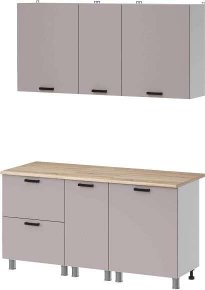 МК Аленушка 1,6м в.4 Лаванда Кашемир,скоба черный,сонома