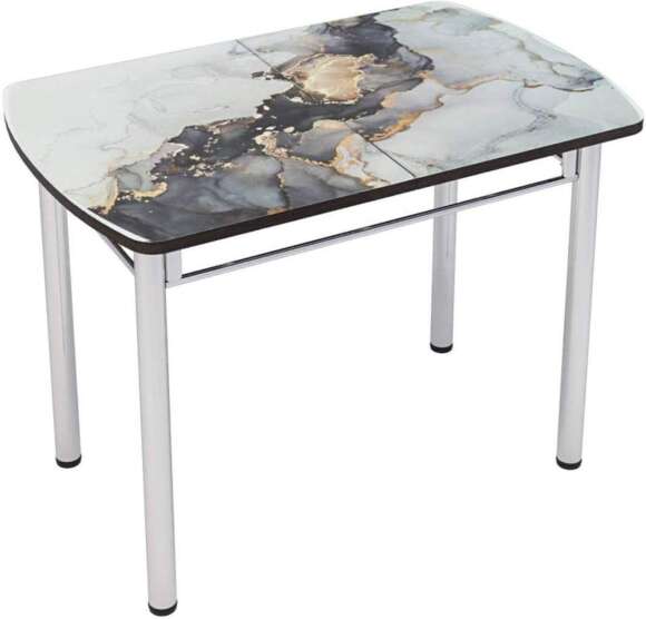 Стол раздвижной с фотопечатью спейс серый