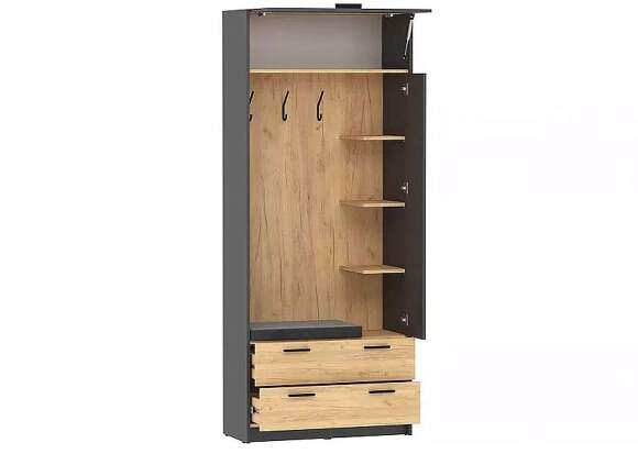 НМ 014.64 Шкаф комбинированный Оттавия Антрацит/Дуб золотой НМ 014.64 Шкаф комбинированный Оттавия Антрацит/Дуб золотой