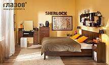 Кровать 90х200 Sherlock 45 Орех (Глазов) с основанием из дерева Кровать 90х200 Sherlock 45 Орех (Глазов) с основанием из дерева
