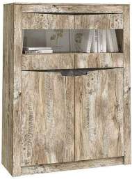 Шкаф-стекло Ривьера, Дуб Юкон, Бетон темный