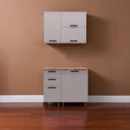 МК Аленушка 1м с 3 ящ. Магнолия Кашемир,скоба черный,сонома МК Аленушка 1м с 3 ящ. Магнолия Кашемир,скоба черный,сонома