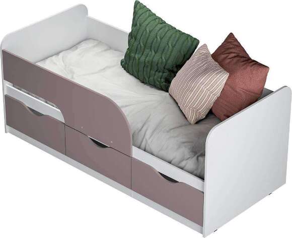 Кровать 0,9 м Стандарт КР-22 NEW Белый;Розовый