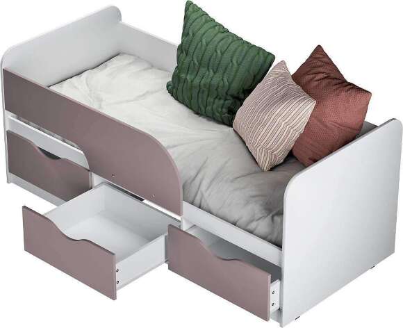 Кровать 0,9 м Стандарт КР-22 NEW Белый;Розовый