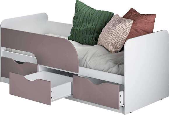 Кровать 0,9 м Стандарт КР-22 NEW Белый;Розовый