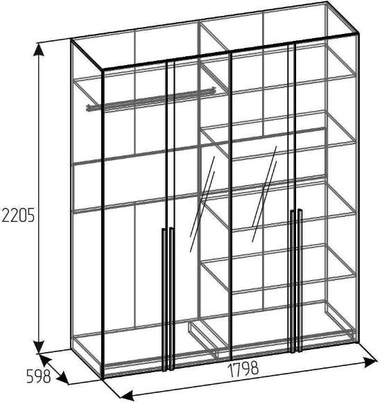 Шкаф 4-створчатый Кара 7 (Глазов) Шкаф 4-створчатый Кара 7 (Глазов)