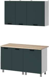 МК Аленушка 1,4м Лаванда Изумруд,скоба черный,сонома