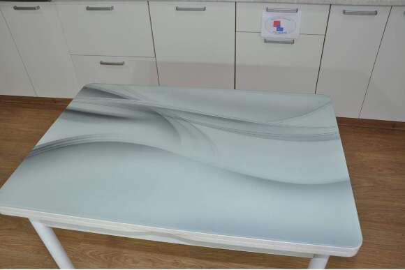 Симпл фотопечать стол обеденный раскладной / текстура 029/бетон белый/белый