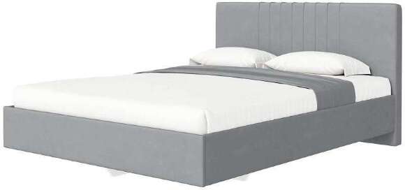 Кровать с латами Соло 140*200, Светло-серый Кровать с латами Соло 140*200, Светло-серый