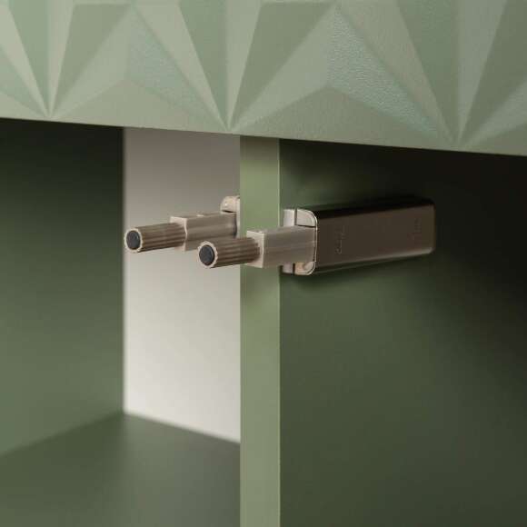 Марион шкаф-витрина 16.397.02 Дымчатый зеленый / Олива шагрень Марион шкаф-витрина 16.397.02 Дымчатый зеленый / Олива шагрень