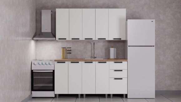 Кухня Аленушка 1,6м Лаванда Молочный/Молочный,скоба черный,черный Кухня Аленушка 1,6м Лаванда Молочный/Молочный,скоба черный,черный