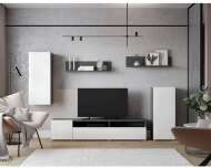 Гостиная Лира (Горизонт) Белый Глянец / Серый Графит