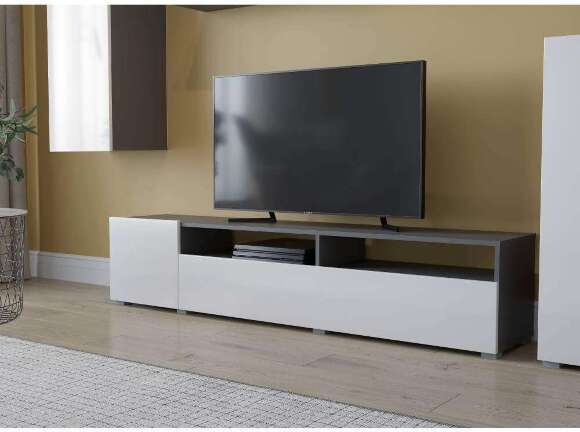 Гостиная Лира (Горизонт) Белый Глянец / Серый Графит